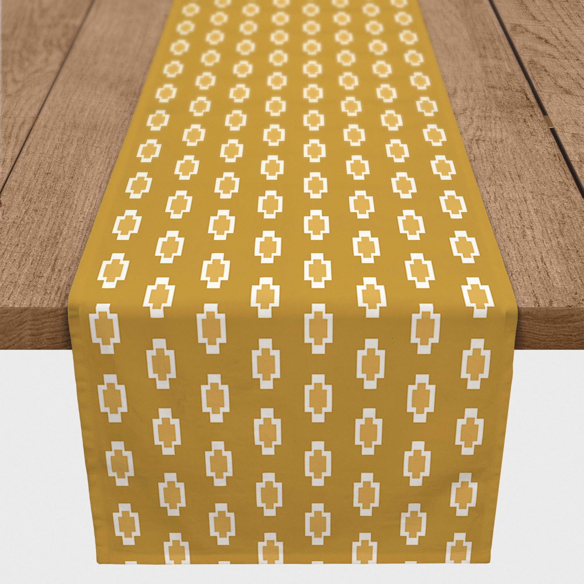 Yellow Tribal Pattern Indoor/Outdoor Table Runner